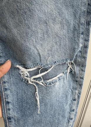 💙💙💙круті трендові джинси з рваностями та потертостями. висока посадка3 фото
