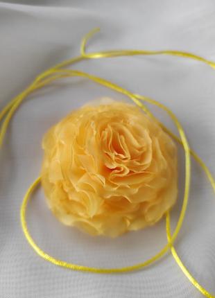 Чокер роза, чокер желтый, чокер желтый цветок
