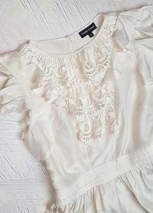 💝2+1=4 шикарная бежевая блуза блузка из натурального шелка warehouse, размер 44 - 462 фото