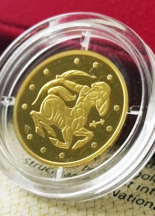 Золотая монета нбу "стрелец", 1,24 г чистого золота, 20071 фото