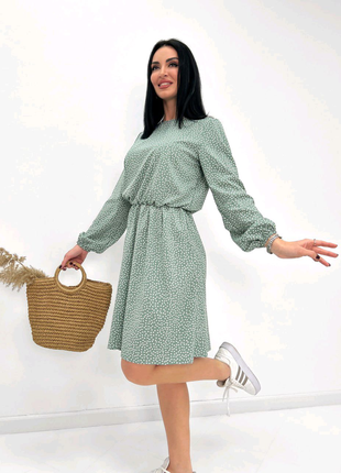 Жіноча сукня в горошок з довгим рукавом "virginia"
+великі розмір2 фото