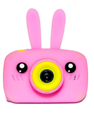Дитячий цифровий фотоапарат children's fun рожевий зайчик 40мп з