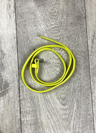 Ремень пояс тонкий яркий желтый оригинал