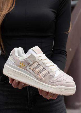 Adidas forum 84 low light pink beige off-white9 фото