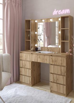 Туалетний столик з підсвіткою 1600х1200х400 мм дуб тахо