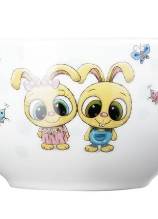 Комплект посуду ardesto bunnies порцеляна 3 предмети (ar3456bs)4 фото