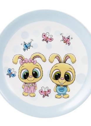 Комплект посуду ardesto bunnies порцеляна 3 предмети (ar3456bs)5 фото