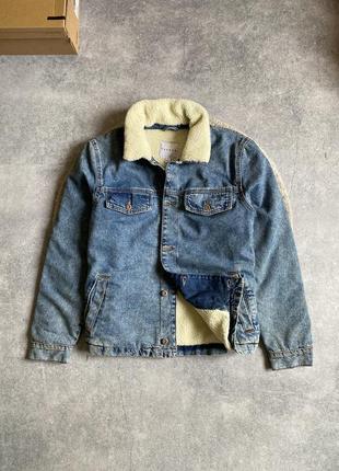 Topman vintage washed sherpa оригінал нова чоловіча куртка джинсова шерпа джинсовка