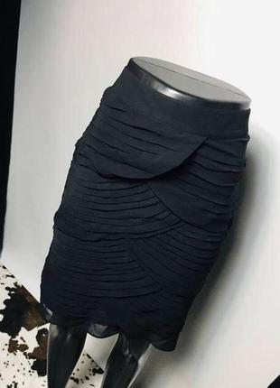 Новая чёрная юбка шифон в складку h&m м/л brandusa