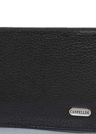Мужской кожаный кошелек (shi1409-7) canpellini 11х8,5х2,5 см черный cl0118138