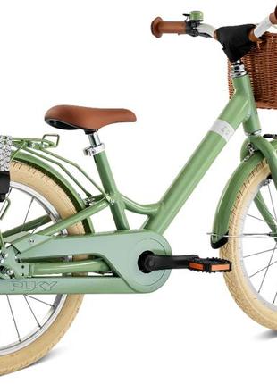 Дитячий велосипед 2-х колісний 18'' від 5-ти років (зріст 115 - 130 см) puky youke classic retro 18 алюмінієвий зелений2 фото