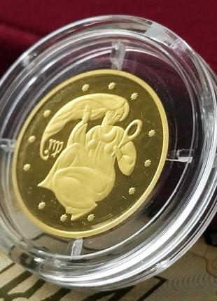 Золотая монета нбу "дева", 1,24 г чистого золота, 2008