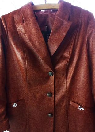 Жакет, пиджак женский, коричневый 50