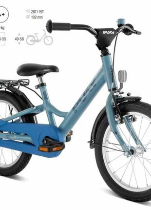 Дитячий велосипед 2-х колісний 16'' від 4-х років (зріст 105 - 120см) puky youke 16 алюмінієвий блакитний