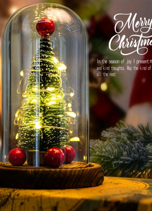 Новогодняя елка с led подсветкой и шарами в колбе usb “елка в кол