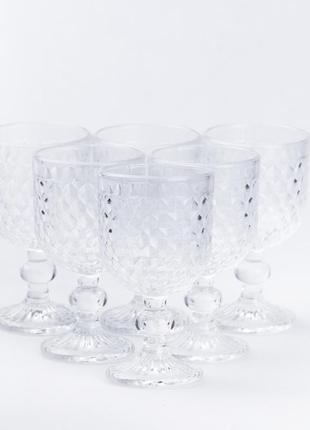 Келихи для червоного вина 6 штук на низькій ніжці