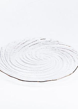 Тарелка стеклянная для сервировки стола 15 см прозрачная