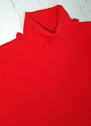🌿1+1=3 яркий красный свитер под горло с жемчужинами на рукавах river island, размер 44 - 469 фото