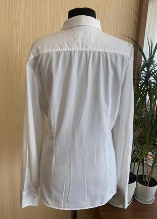 Винтажная белая рубашка женская рубашка хлопковая брендовая wallmann размер l/xl3 фото
