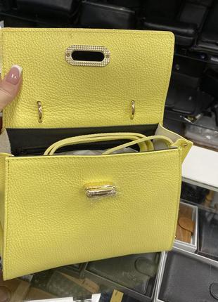 Жовта лимонна сумка шкіряна італійська сумка яскрава7 фото
