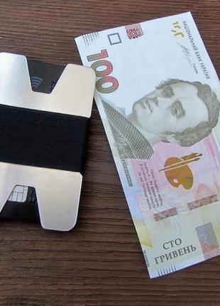 Мінімалістичний гаманець-кардходер для банківських карток і паперових купюр.4 фото