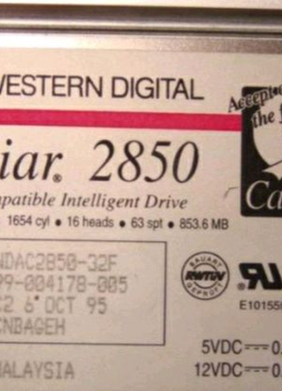 Hdd western digital caviar 2850, 853 mb, 3.5″ (ide)