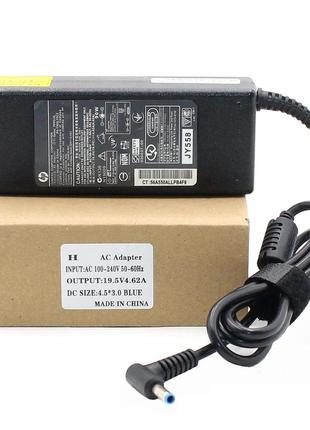 Блок питания зарядное устройство для ноутбука hp 19.5v 4.62a 90w 4.5*3.0 pin blue