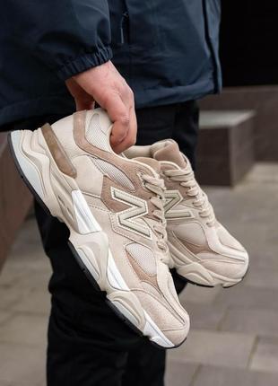 Мужские кроссовки new balance 9060 beige full8 фото