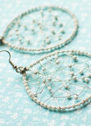 Сережки ручна роб бісер сережки бел бохо проволк hand made