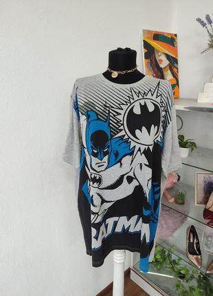 Стильная оверсайз футболка коттон с бэтменом,
