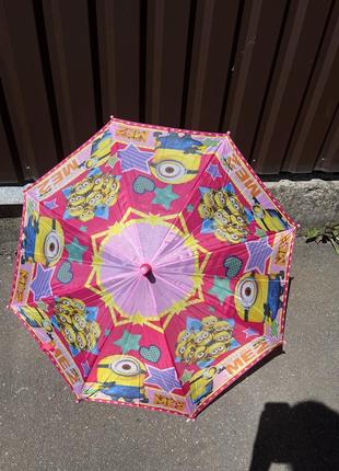 Зонтик трость детский миньоны новая