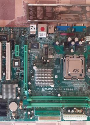Biostar 945g micro 775 se + core 2 duo e6300(два ядра) тест ок