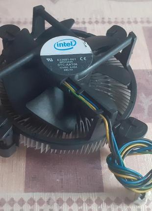 Кулер intel низький боксовий 775 сокет 4 pin тест ок