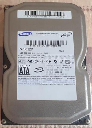 Жорсткий диск samsung 80 gb sp0812c sata тест + подарунок
