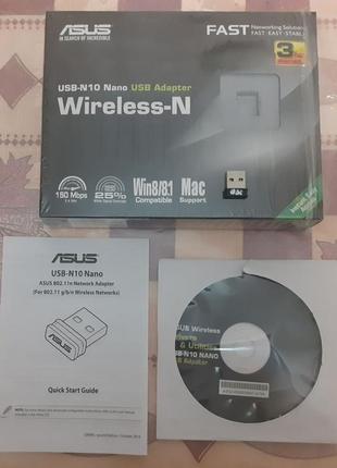 Wi-fi usb-адаптер asus usb-n10 nano 150мбіт/с тест ок