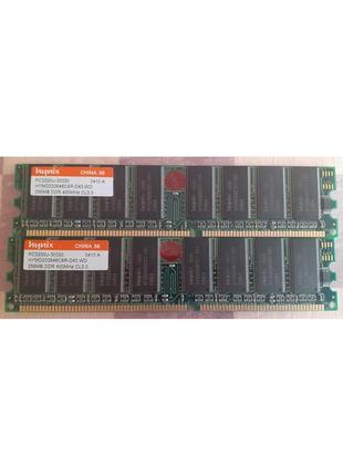 Оперативна пам"ять для пк hynix 2 по 256 mb ddr1 intel/amd тестоk