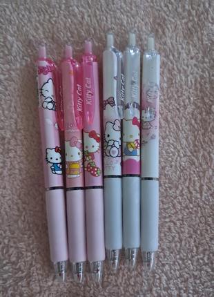Набор гелевых черных ручек из хеллоу котти 6 шт. gel pens hello kitty sanrio