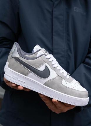 Мужские кроссовки nike air force white silver5 фото