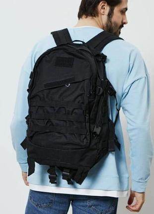 Рюкзак тактический на 40л штурмовой туристический с системой molle черный большой9 фото