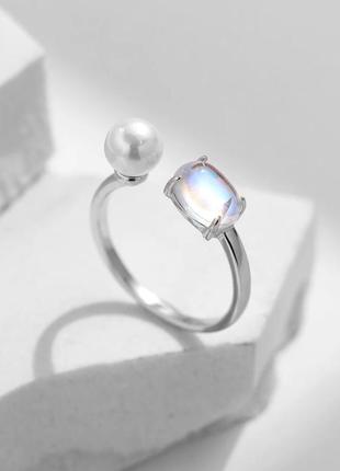 Серебряное кольцо "лунный свет"
