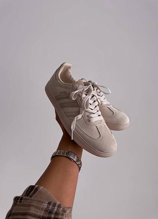 Ad samba cream beige, кроссовки женские мужские самба