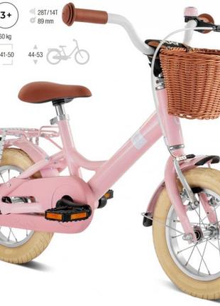 Дитячий велосипед 2-х колісний 12'' від 3-х років (зростання 95 - 115 см) puky youke classic retro 12 алюмінієвий рожевий