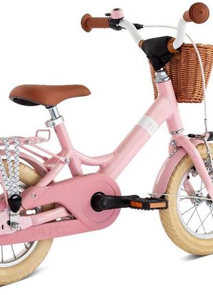 Дитячий велосипед 2-х колісний 12'' від 3-х років (зростання 95 - 115 см) puky youke classic retro 12 алюмінієвий рожевий3 фото