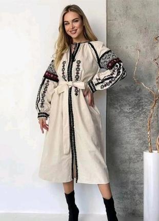 Натуральна сукня- вишиванка