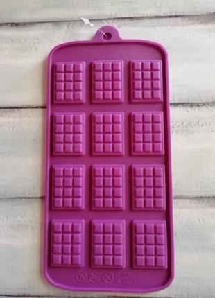 Силіконова форма "міні плитки шоколаду" (12 шт.)