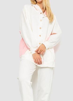 Костюм жіночий вільного крою колір молочно-рожевий5 фото