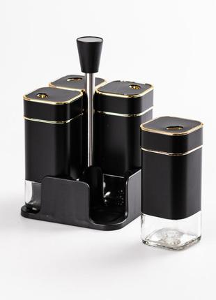 Набор для специй на подставке 4 предмета по 120 мл