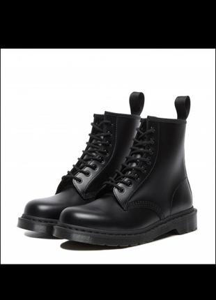 Dr. martens ботинки из натуральной кожи 14353001 мартинсы моноблэк 1460 mono black smooth