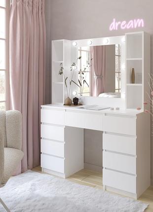 Туалетный столик с подсветкой 1600х1200х400 мм белый