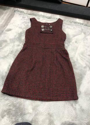 Сарафан платье детское бордовый серый